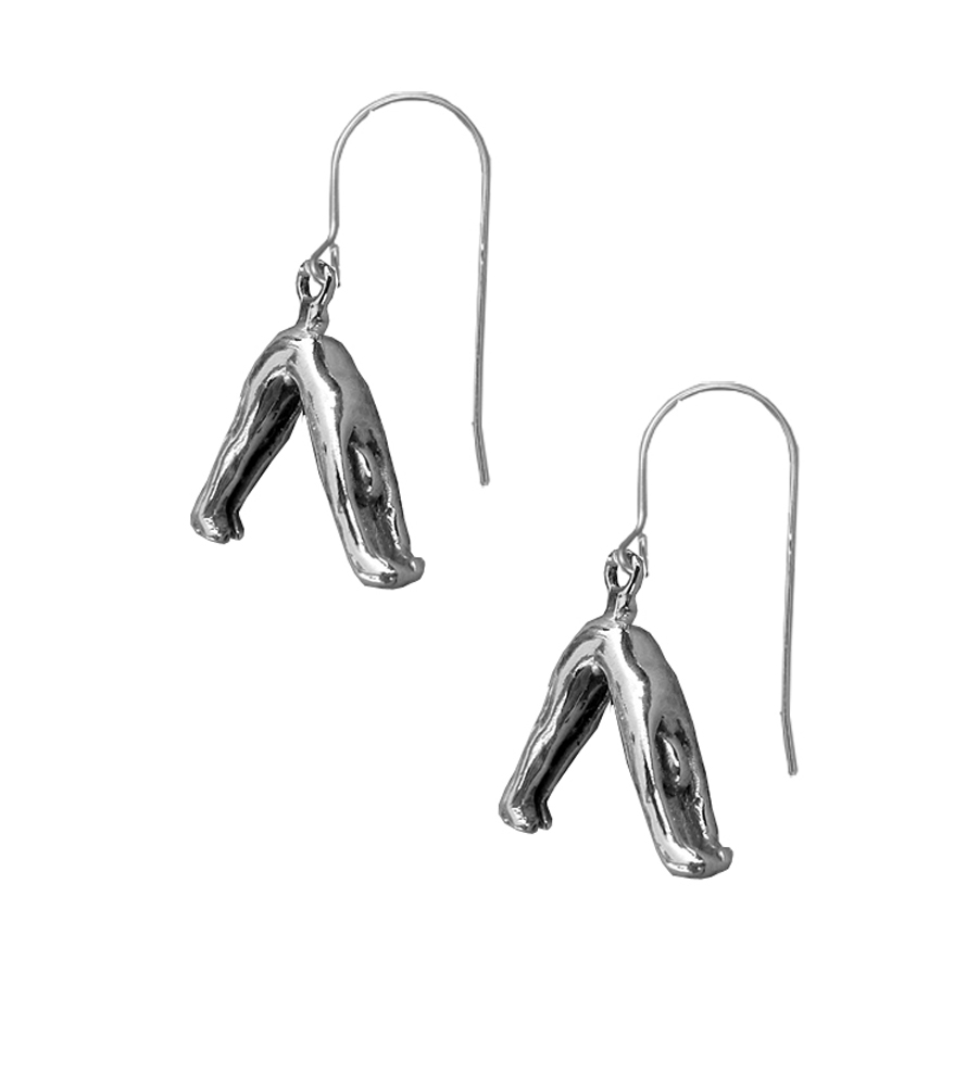 Sterling Silver Yoga Position "Down Dog" Drop Dangle Earrings